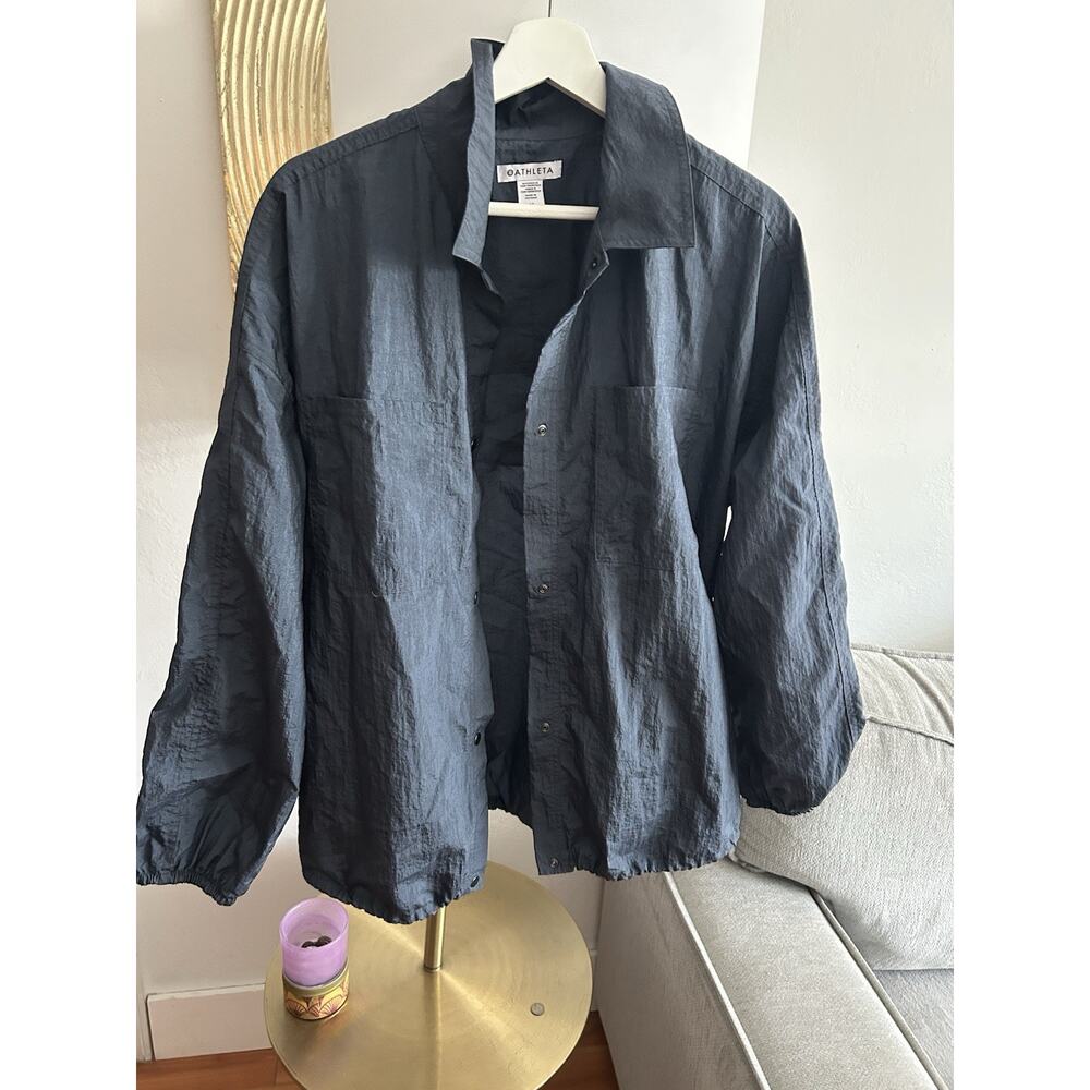 Athleta Blue Nylon Oversized Jacket Size M